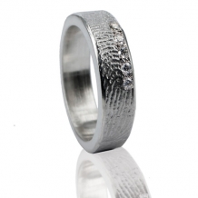 Vingerafdruk ring zilver met 5 stenen 804